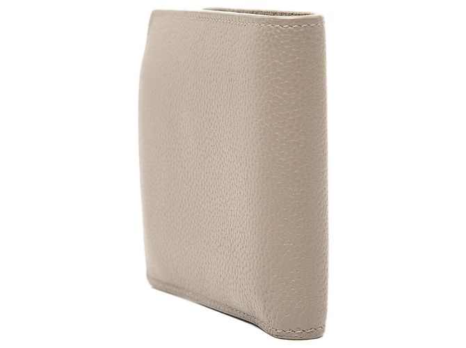 Cartera bifold Tiny Cassandre en piel granulada beige Saint Laurent - vista 2