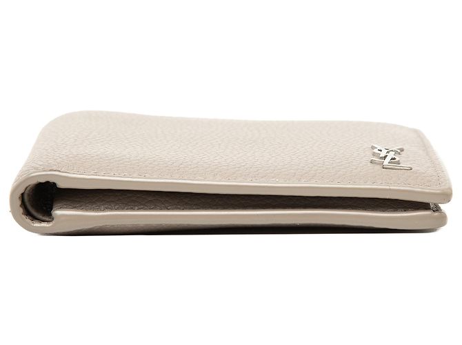 Cartera bifold Tiny Cassandre en piel granulada beige Saint Laurent - vista 3
