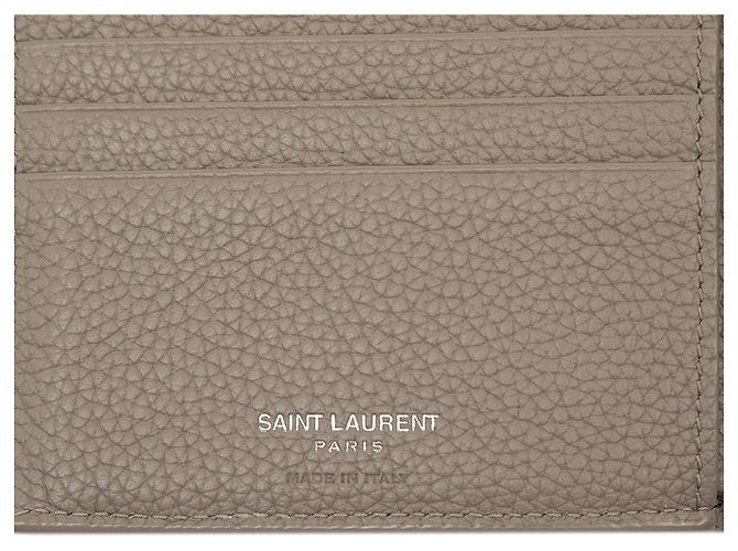 Cartera bifold Tiny Cassandre en piel granulada beige Saint Laurent - vista 6