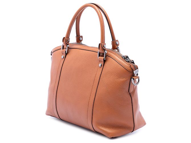 Borsa satchel Gucci Brown Medium Calfskin GG Charm Dome Marrone - vista 2