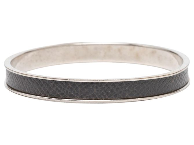 Bracciale rigido Kelly Cadena in Epsom grigio e palladiumo Hermès Marrone Grigio antracite - vista 3