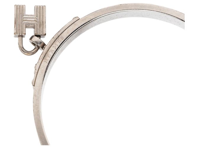 Bracciale rigido Kelly Cadena in Epsom grigio e palladiumo Hermès Marrone Grigio antracite - vista 4