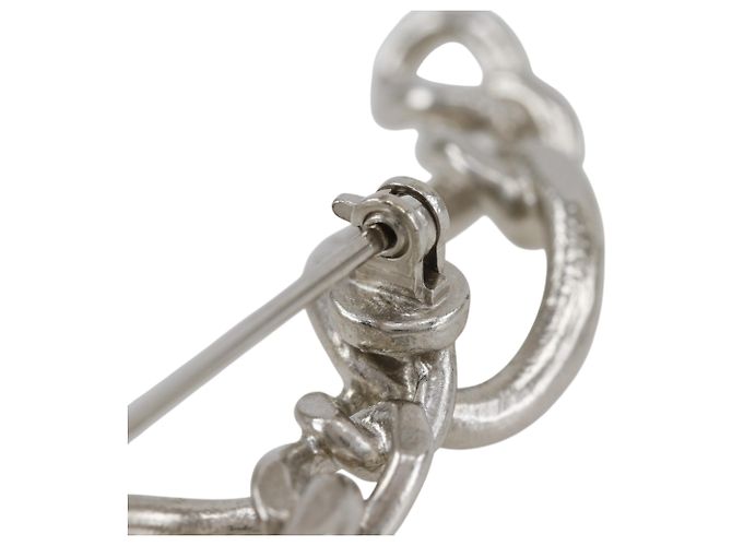 Spilla a catena traforata in ottone CC argento Chanel - vista 8