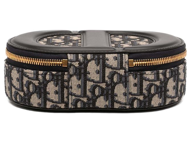 Bolsa de câmera CD Oval em couro preto e canvas Oblique Dior - vista 3