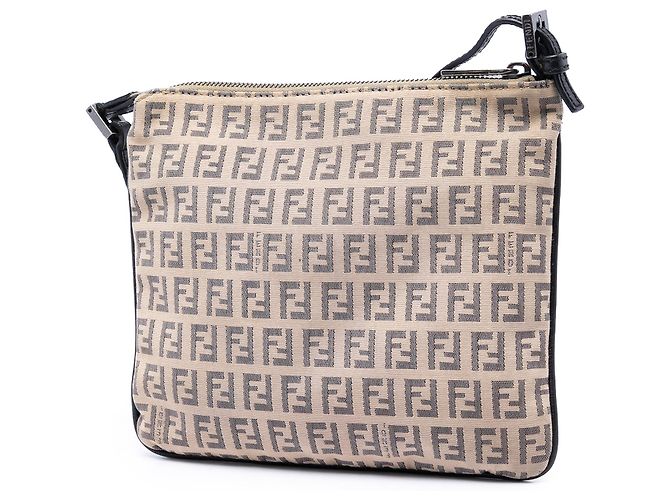 Fendi Beige Zucchino Canvas Crossbody - vista 2