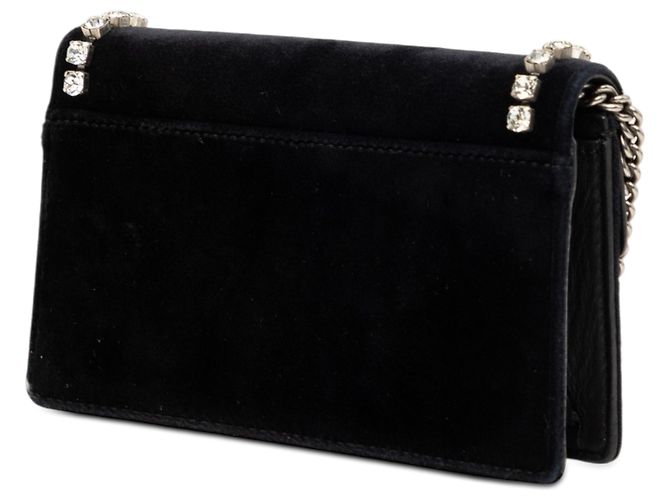 Gucci Dionysus Mini Borsa a Tracolla in Velluto Nero con Cristalli - vista 2