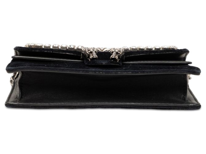 Gucci Dionysus Mini Borsa a Tracolla in Velluto Nero con Cristalli - vista 3