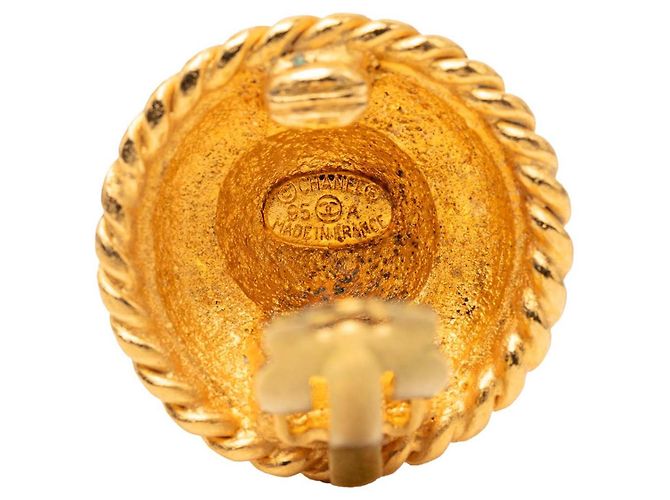 Orecchini a cerchio Chanel Gold Gold Plated Logo D'oro - vista 3