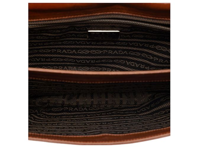 Borsa a tracolla Prada Brown Goatskin Madras Swing Chain Marrone - vista 4
