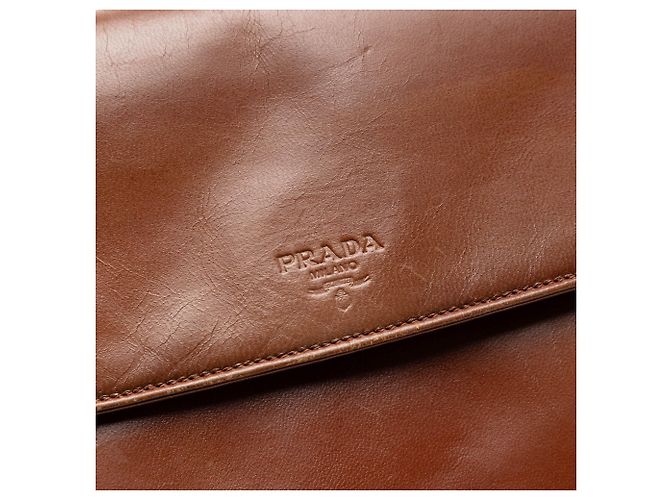 Borsa a tracolla Prada Brown Goatskin Madras Swing Chain Marrone - vista 5
