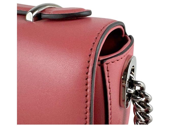 Bolsa de ombro em couro rosa Gucci - vista 7