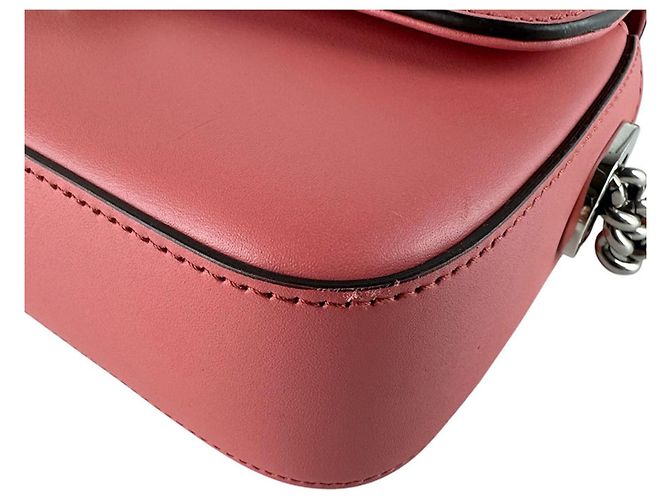 Bolsa de ombro em couro rosa Gucci - vista 9