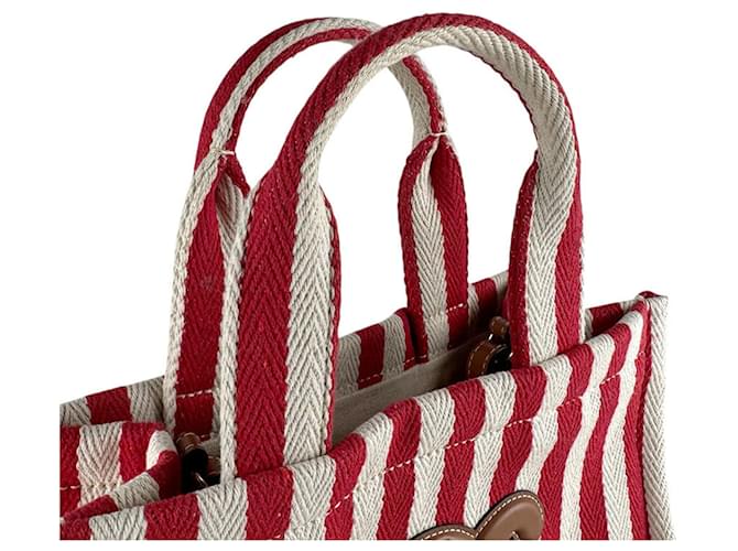 Céline Borsa Cabas Thais Small di Celine Marrone Bianco Rosso - vista 10