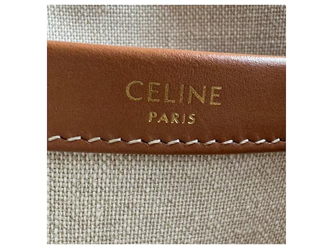 Céline Borsa Cabas Thais Small di Celine Marrone Bianco Rosso - vista 13