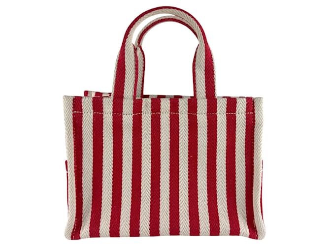 Céline Borsa Cabas Thais Small di Celine Marrone Bianco Rosso - vista 3