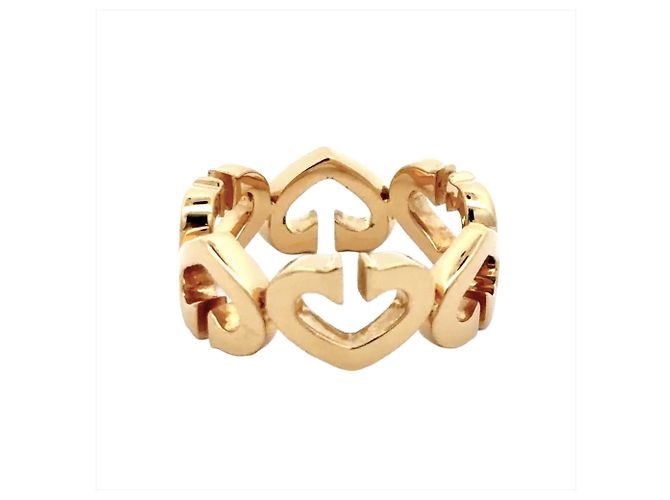 Anello Cartier C Heart Band in oro giallo 18K - vista 4
