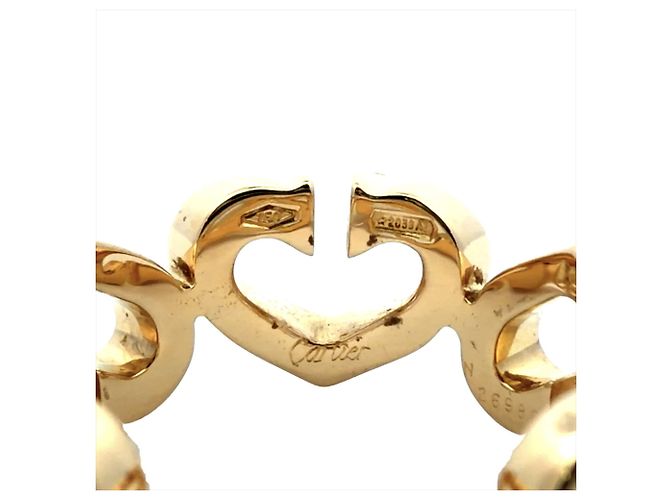 Anello Cartier C Heart Band in oro giallo 18K - vista 7