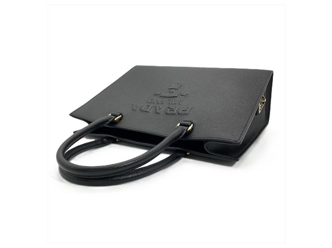 Borsa a tracolla in pelle Saffiano Prada Nero - vista 3