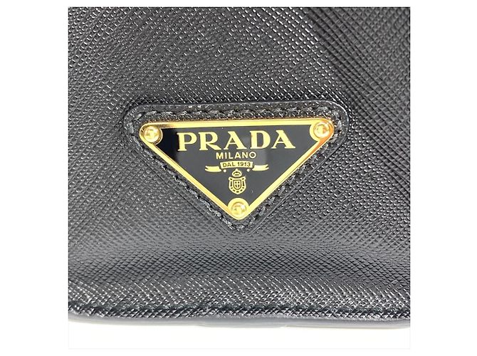 Borsa a tracolla in pelle Saffiano Prada Nero - vista 7