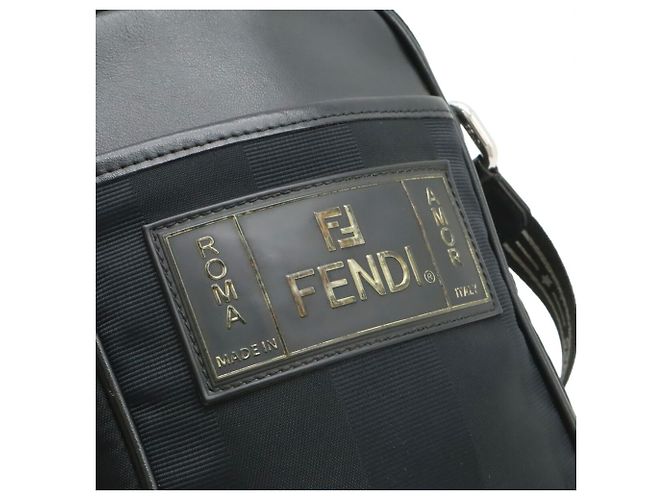 Borsa a Spalla Fendi Pequin Nero - vista 10