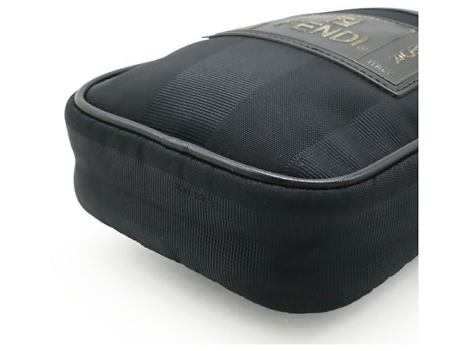 Borsa a Spalla Fendi Pequin Nero - vista 4