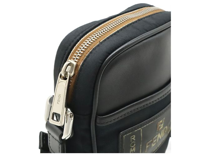 Borsa a Spalla Fendi Pequin Nero - vista 8