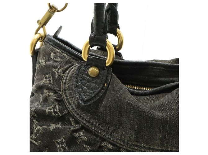 Borsa Tote Louis Vuitton Monogram Denim Neo Cabby MM Nero - vista 10