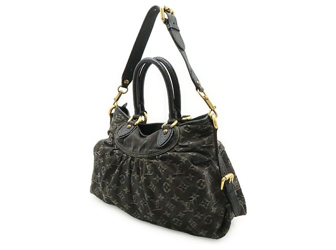 Borsa Tote Louis Vuitton Monogram Denim Neo Cabby MM Nero - vista 3