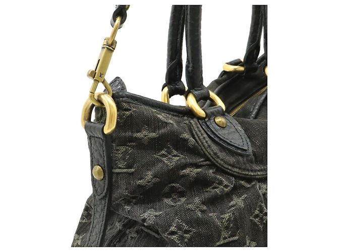 Borsa Tote Louis Vuitton Monogram Denim Neo Cabby MM Nero - vista 9
