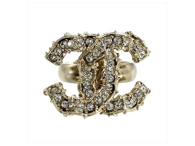 Anello a fascia Chanel Coco Mark con strass - vista 2