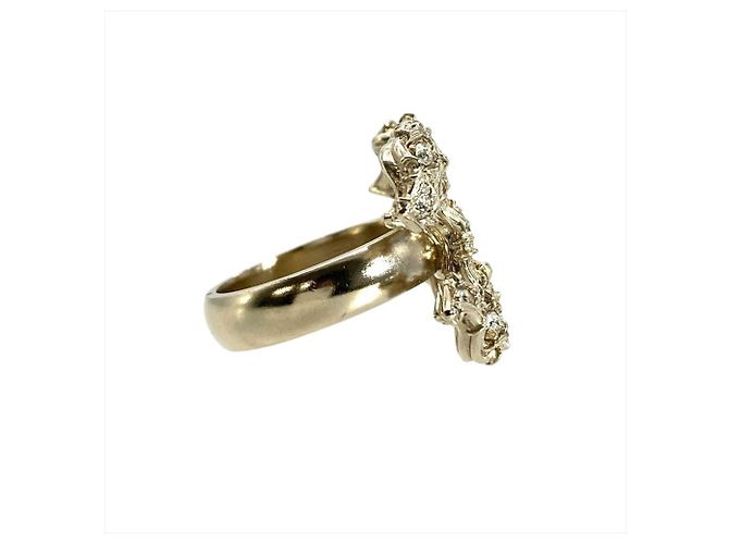 Anello a fascia Chanel Coco Mark con strass - vista 3