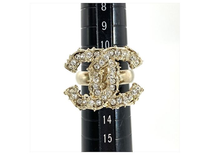 Anello a fascia Chanel Coco Mark con strass - vista 8