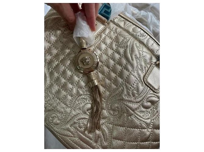 Borsa Tote Trapuntata Versace Medusa D'oro - vista 11