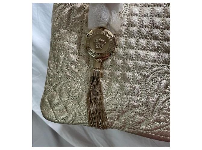Borsa Tote Trapuntata Versace Medusa D'oro - vista 12