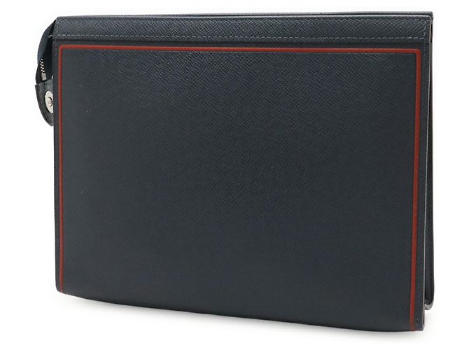 Clutch Louis Vuitton Taiga Pochette Voyage MM Blu navy - vista 3
