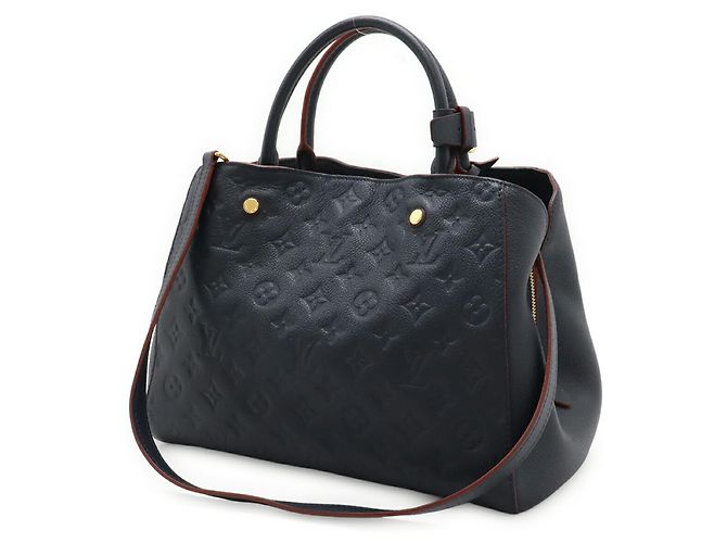 Borsa Louis Vuitton Monogram Empreinte Montaigne MM Rosso - vista 3