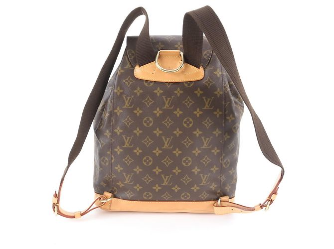 Zaino Louis Vuitton Monogram Montsouris GM in pelle Marrone - vista 3