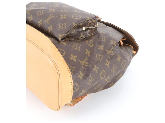 Zaino Louis Vuitton Monogram Montsouris GM in pelle Marrone - vista 4
