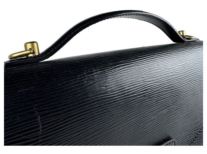 Borsa Louis Vuitton Epi Monceau Nero - vista 10