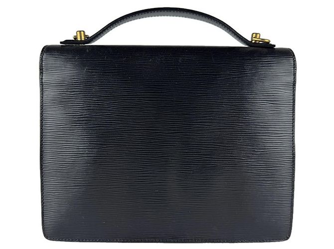 Borsa Louis Vuitton Epi Monceau Nero - vista 3