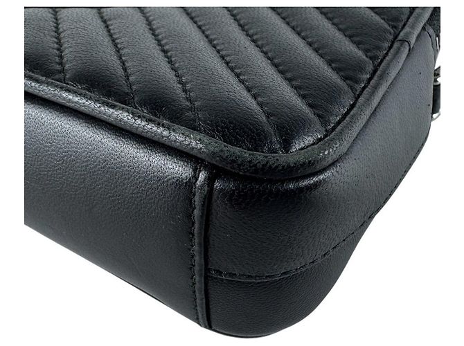 Borsa a tracolla in pelle nera Prada Nero - vista 10