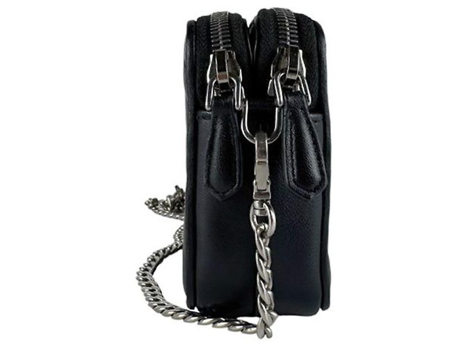 Borsa a tracolla in pelle nera Prada Nero - vista 2
