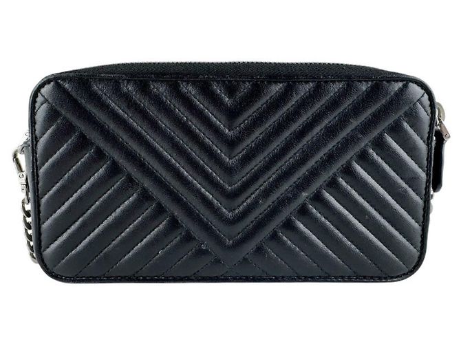 Borsa a tracolla in pelle nera Prada Nero - vista 3