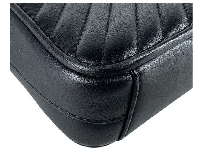 Borsa a tracolla in pelle nera Prada Nero - vista 9