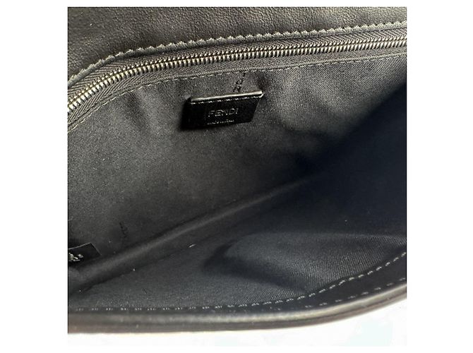 Borsa a tracolla in pelle nera e gialla Fendi Nero Giallo - vista 5