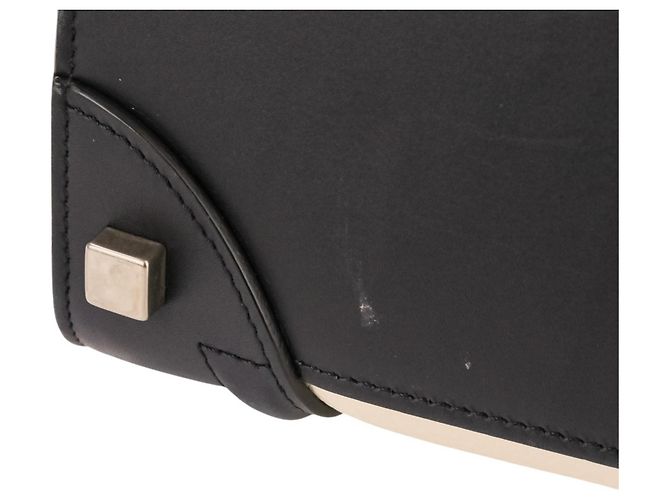 Céline Borsa Tote Celine Luggage Micro Shopper Nero Bianco Beige - vista 12