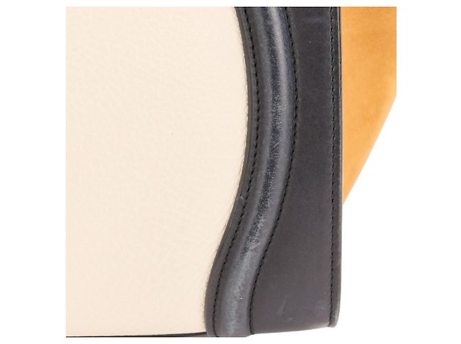 Céline Borsa Tote Celine Luggage Micro Shopper Nero Bianco Beige - vista 14