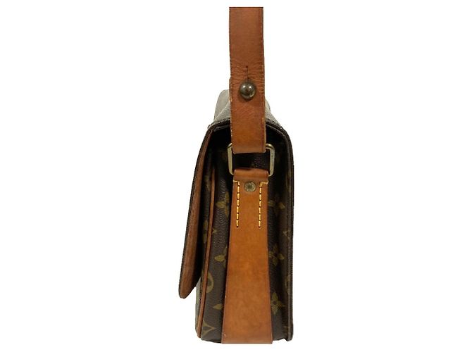 Borsa a tracolla Louis Vuitton Cartouchiere MM Monogram Marrone Monogramma - vista 3