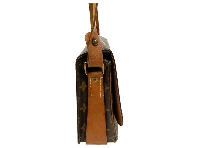 Borsa a tracolla Louis Vuitton Cartouchiere MM Monogram Marrone Monogramma - vista 4