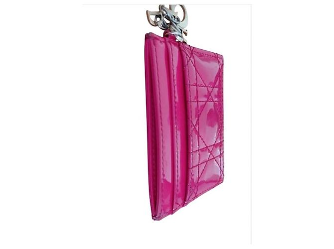 Dior Lady Dior Tarjetero Piel Charol Rosa - vista 2